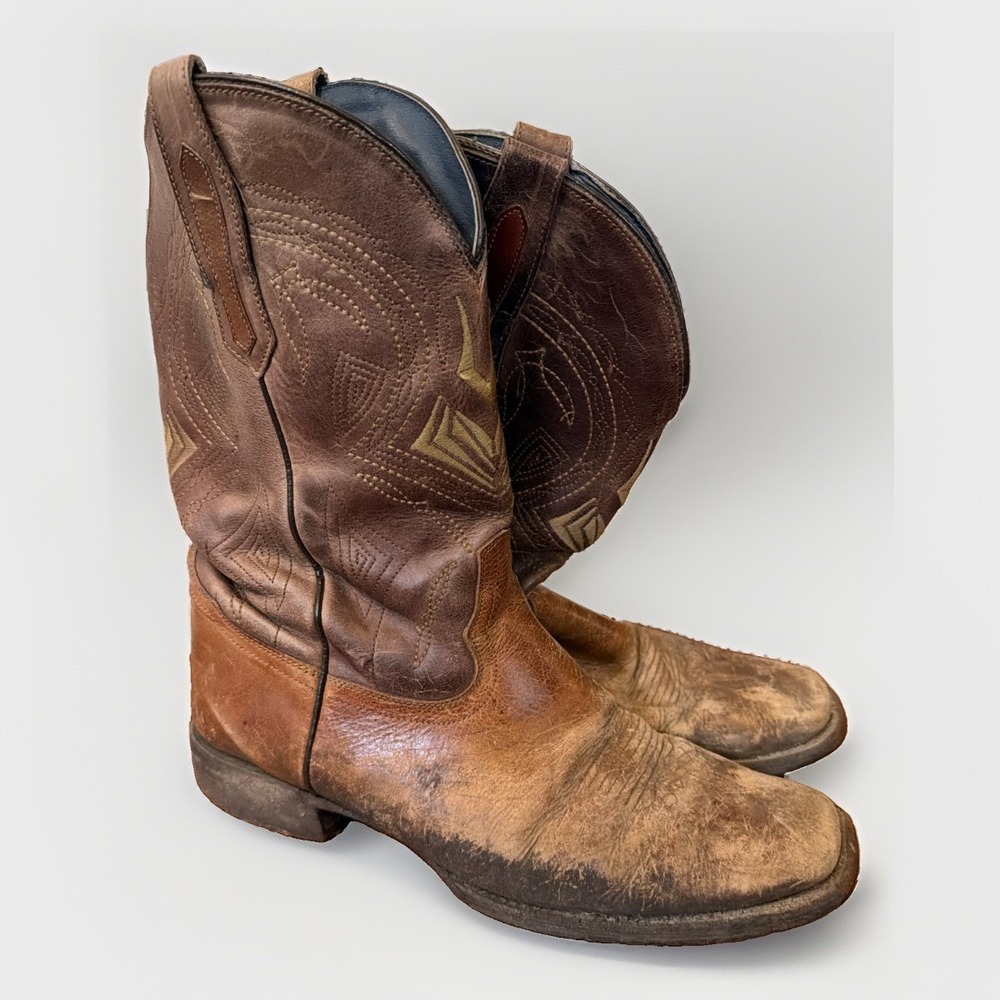 Cody James Square Toe Pull On Western Brown Boots 12D B115-VA6I